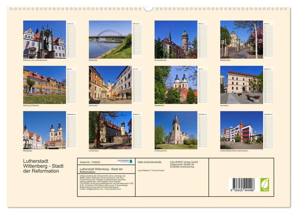 Lutherstadt Wittenberg - Stadt der Reformation (CALVENDO Premium Wandkalender 2025)