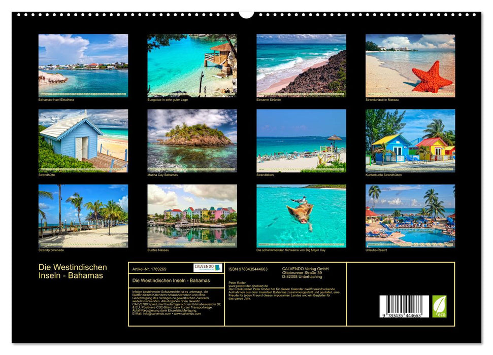 Die Westindischen Inseln - Bahamas (CALVENDO Premium Wandkalender 2025)