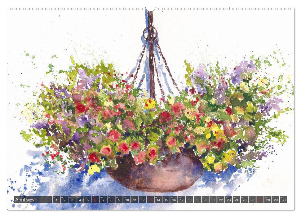 Garten Aquarelle (CALVENDO Premium Wandkalender 2025)