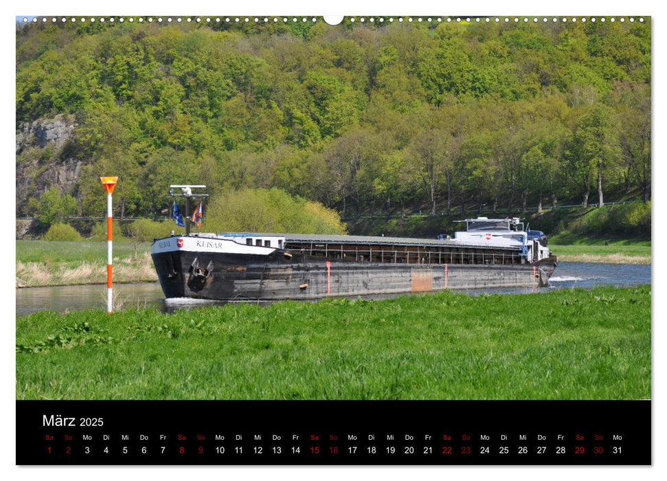 Schiffe auf der Oberweser (CALVENDO Premium Wandkalender 2025)