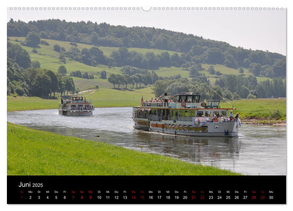 Schiffe auf der Oberweser (CALVENDO Premium Wandkalender 2025)