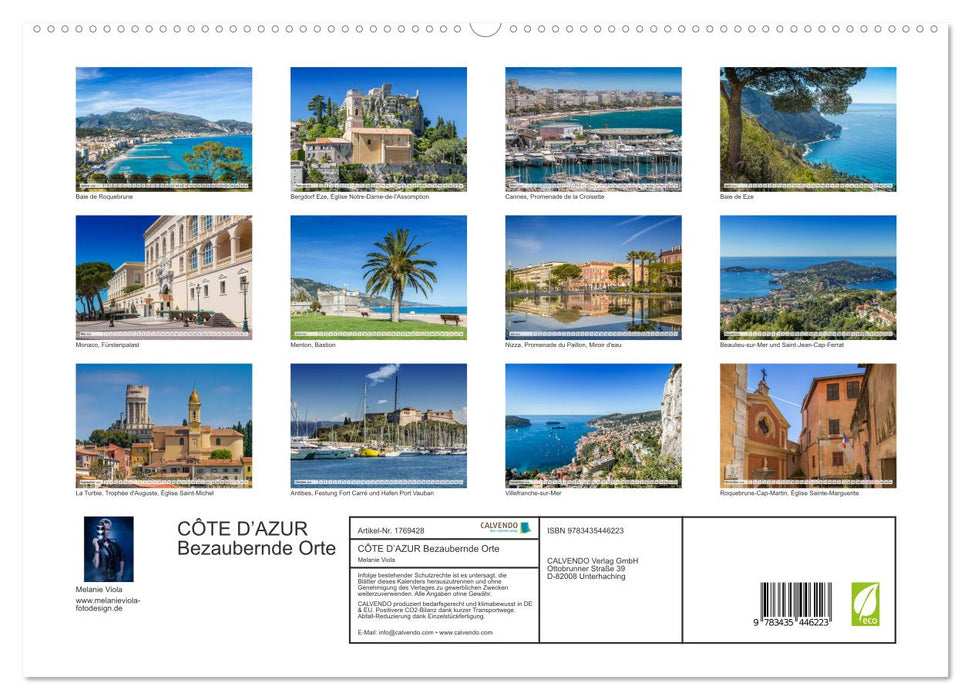 CÔTE D’AZUR Bezaubernde Orte (CALVENDO Premium Wandkalender 2025)