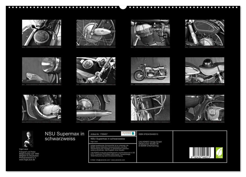 NSU Supermax in schwarzweiss (CALVENDO Premium Wandkalender 2025)