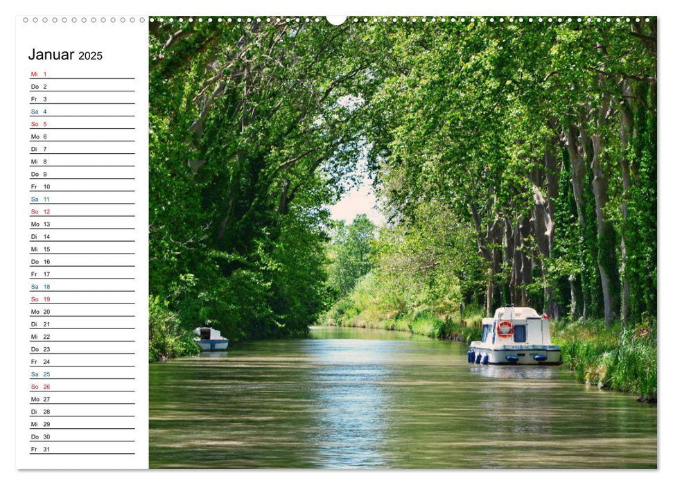 Unterwegs am Canal du Midi (CALVENDO Premium Wandkalender 2025)