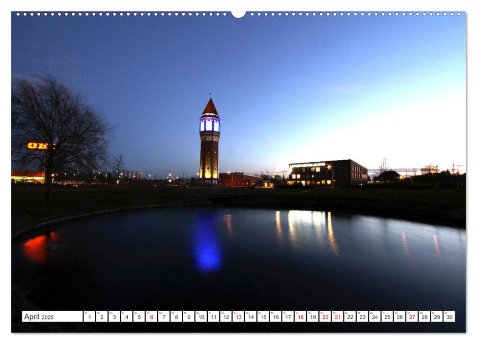 Lehrte - Lichter in der Nacht (CALVENDO Premium Wandkalender 2025)