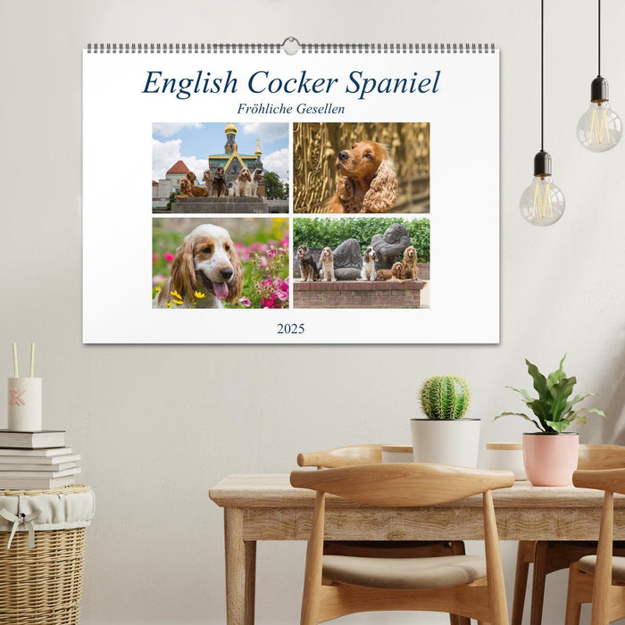 English Cocker Spaniel - Fröhliche Gesellen (CALVENDO Wandkalender 2025)