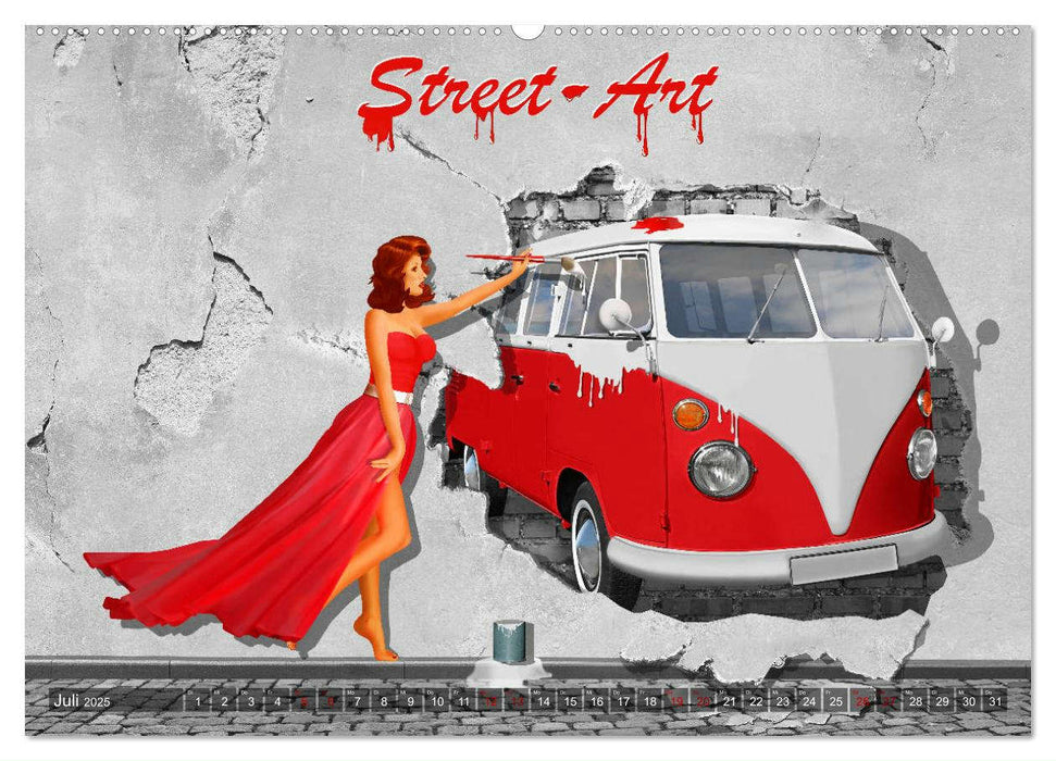 Street-Art in Digital-Art by Mausopardia (CALVENDO Premium Wandkalender 2025)