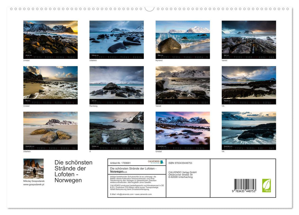 Die schönsten Strände der Lofoten - Norwegen (CALVENDO Premium Wandkalender 2025)