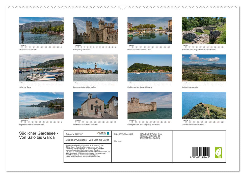 Südlicher Gardasee - Von Salo bis Garda (CALVENDO Premium Wandkalender 2025)