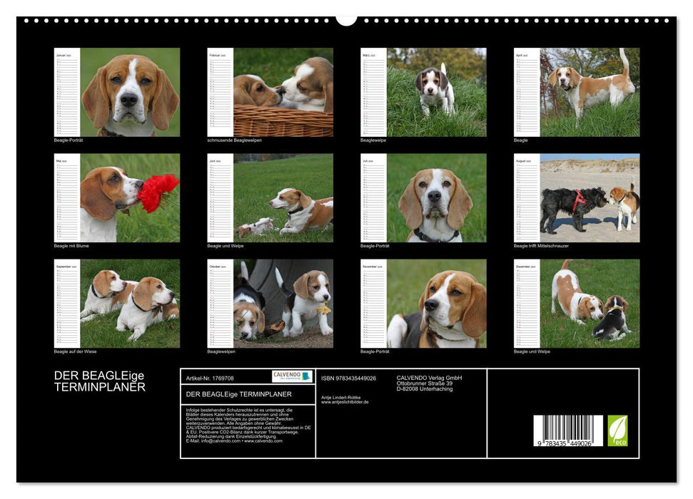 DER BEAGLEige TERMINPLANER (CALVENDO Premium Wandkalender 2025)