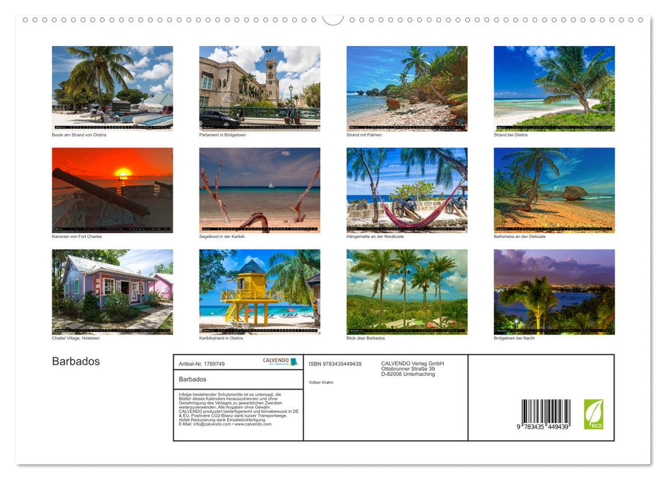 Barbados (CALVENDO Premium Wandkalender 2025)