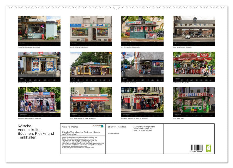 Kölsche Veedelskultur. Büdchen, Kioske und Trinkhallen. (CALVENDO Wandkalender 2025)