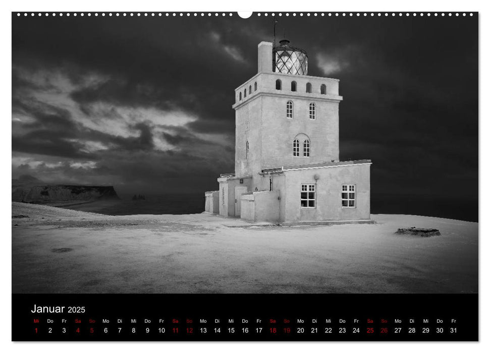 Nordische Landschaften - monochrom (CALVENDO Premium Wandkalender 2025)