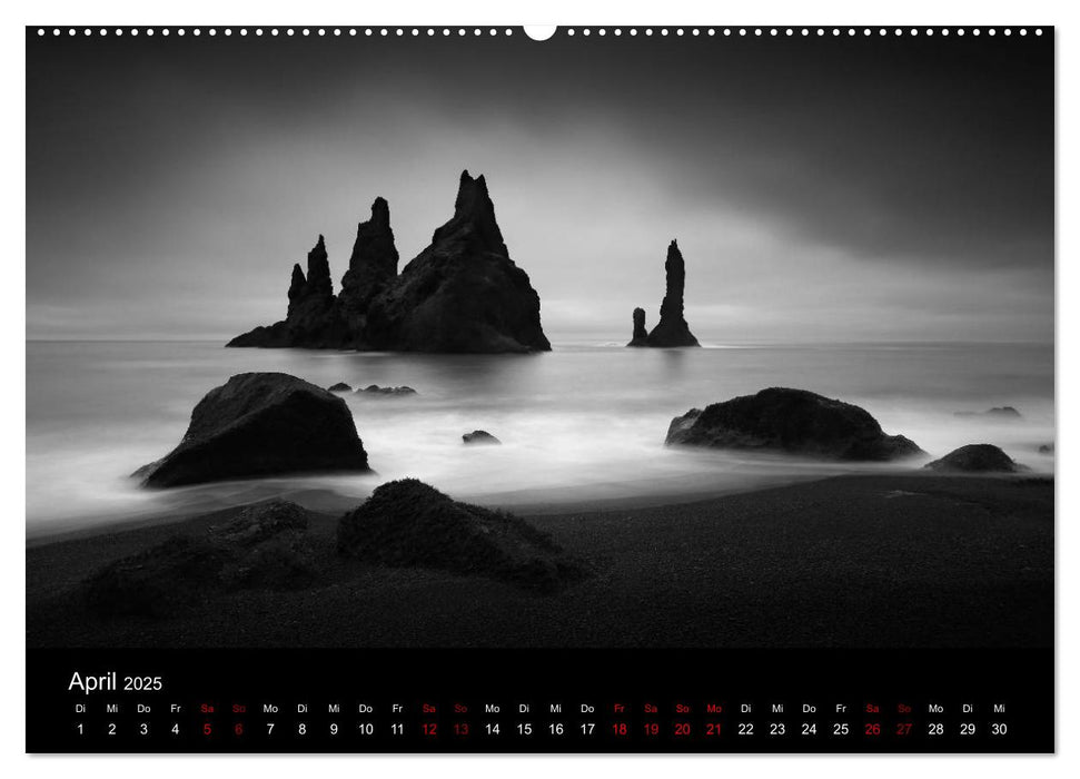 Nordische Landschaften - monochrom (CALVENDO Premium Wandkalender 2025)