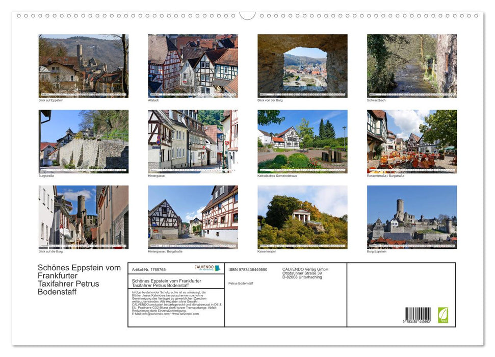 Schönes Eppstein vom Frankfurter Taxifahrer Petrus Bodenstaff (CALVENDO Wandkalender 2025)