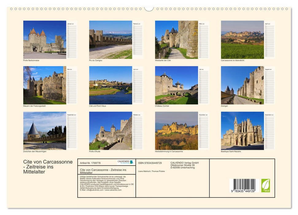 Cite von Carcassonne - Zeitreise ins Mittelalter (CALVENDO Premium Wandkalender 2025)