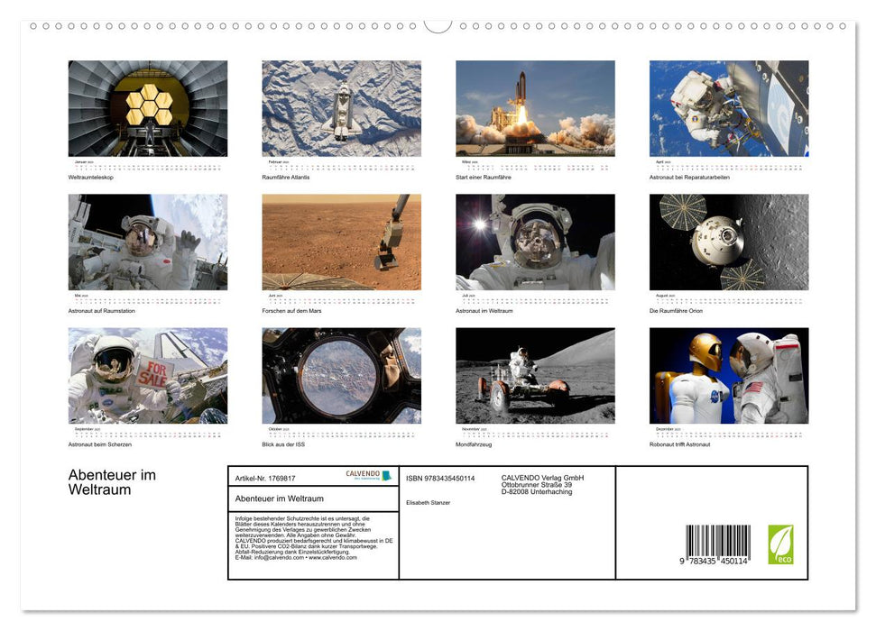 Abenteuer im Weltraum (CALVENDO Premium Wandkalender 2025)