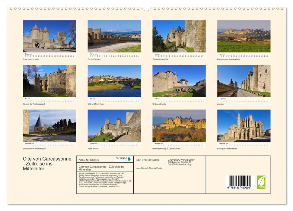 Cite von Carcassonne - Zeitreise ins Mittelalter (CALVENDO Premium Wandkalender 2025)