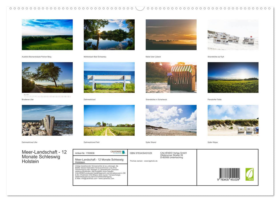 Meer-Landschaft - 12 Monate Schleswig Holstein (CALVENDO Premium Wandkalender 2025)