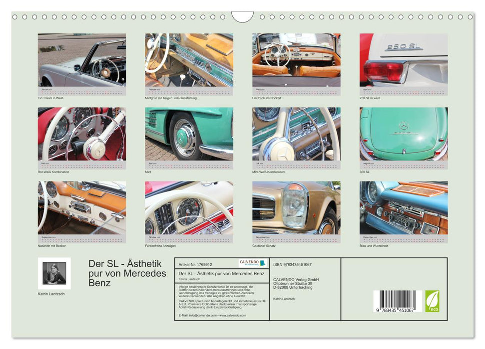 Der SL - Ästhetik pur von Mercedes Benz (CALVENDO Wandkalender 2025)