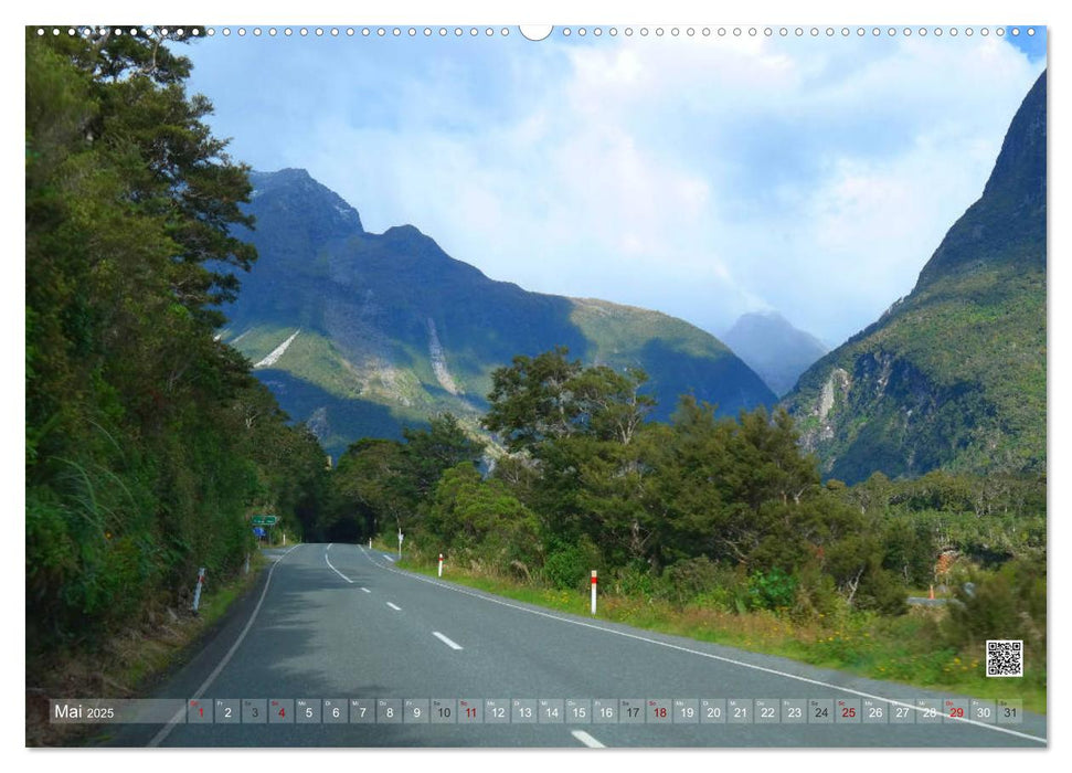 Neuseeland Unterwegs auf den Traumstraßen der Südinsel (CALVENDO Premium Wandkalender 2025)