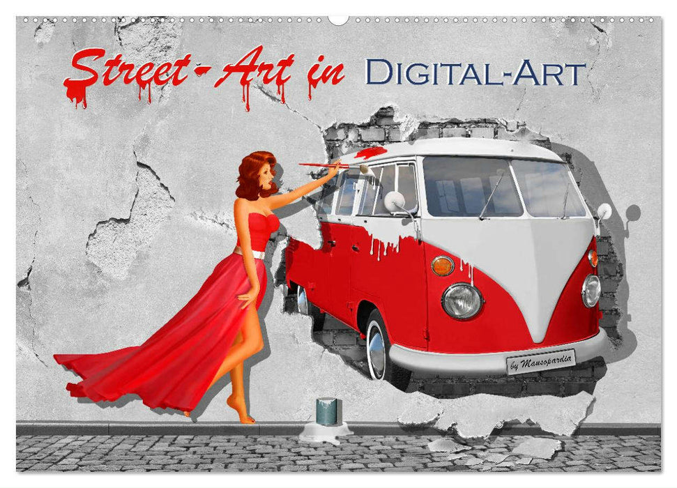 Street-Art in Digital-Art by Mausopardia (CALVENDO Wandkalender 2025)