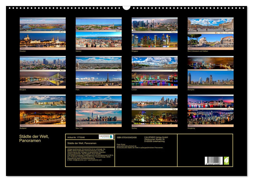 Städte der Welt, Panoramen (CALVENDO Wandkalender 2025)