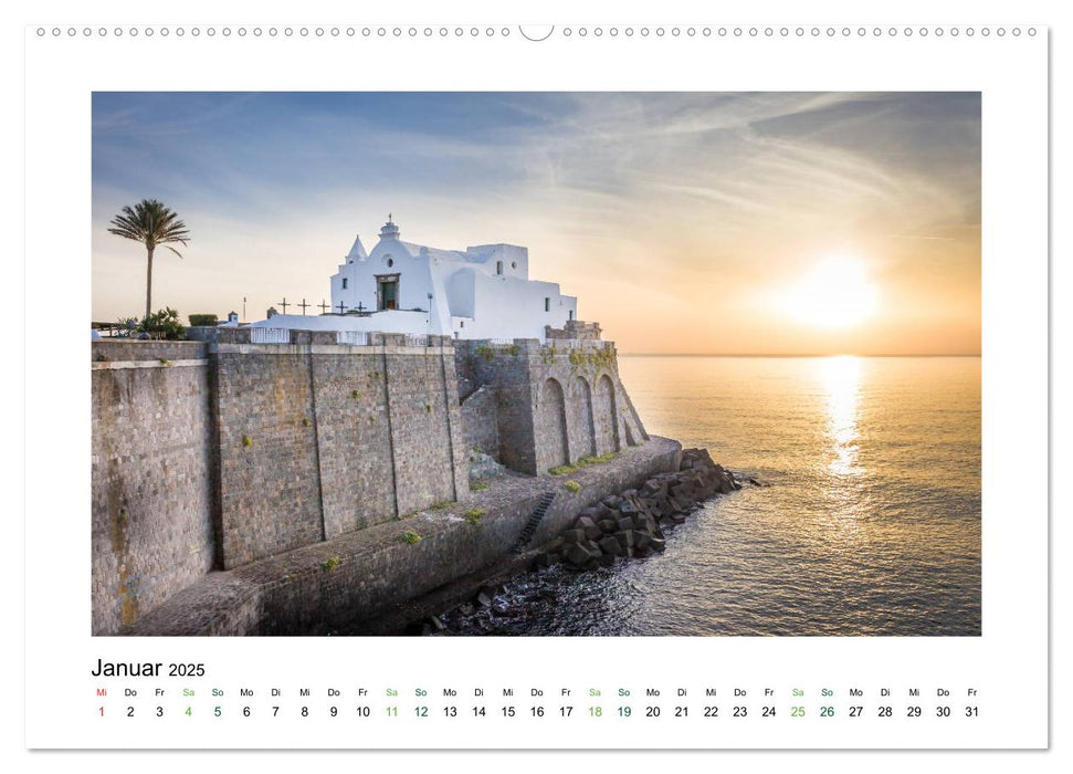 Sehnsuchtsinseln Capri und Ischia (CALVENDO Premium Wandkalender 2025)