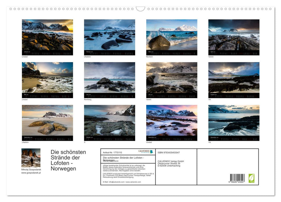 Die schönsten Strände der Lofoten - Norwegen (CALVENDO Wandkalender 2025)