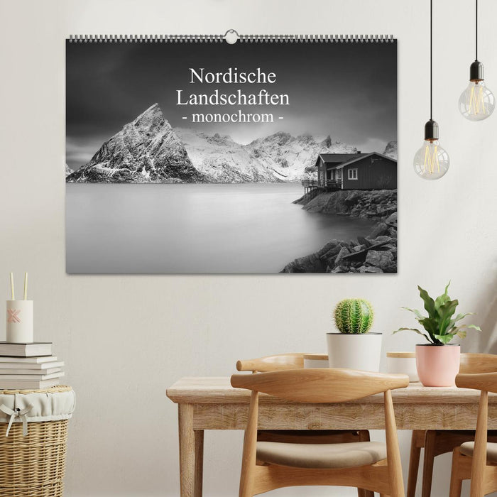 Nordische Landschaften - monochrom (CALVENDO Wandkalender 2025)