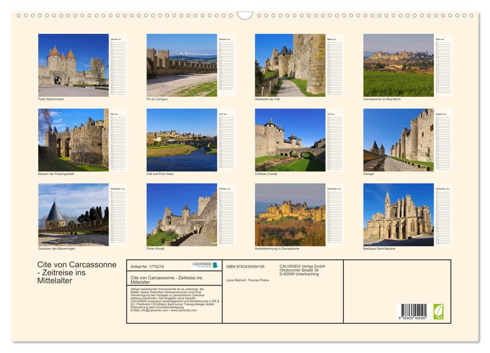 Cite von Carcassonne - Zeitreise ins Mittelalter (CALVENDO Wandkalender 2025)