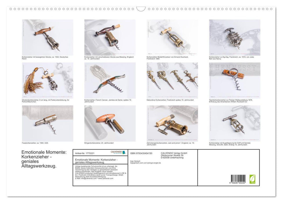 Emotionale Momente: Korkenzieher - geniales Alltagswerkzeug. (CALVENDO Wandkalender 2025)