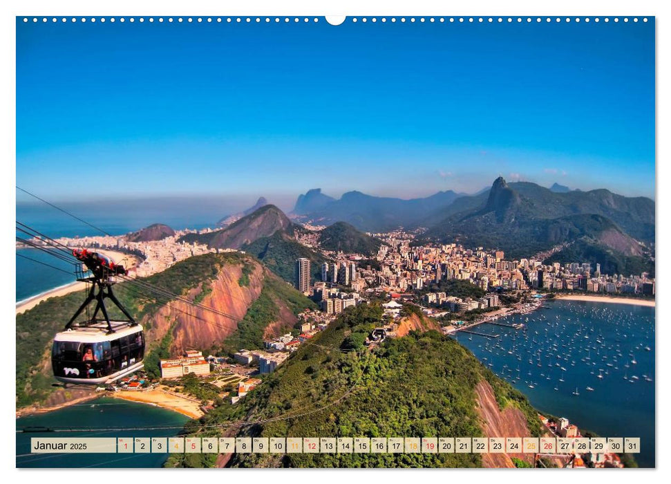 Rio de Janeiro, Stadt des Sonnenscheins (CALVENDO Premium Wandkalender 2025)