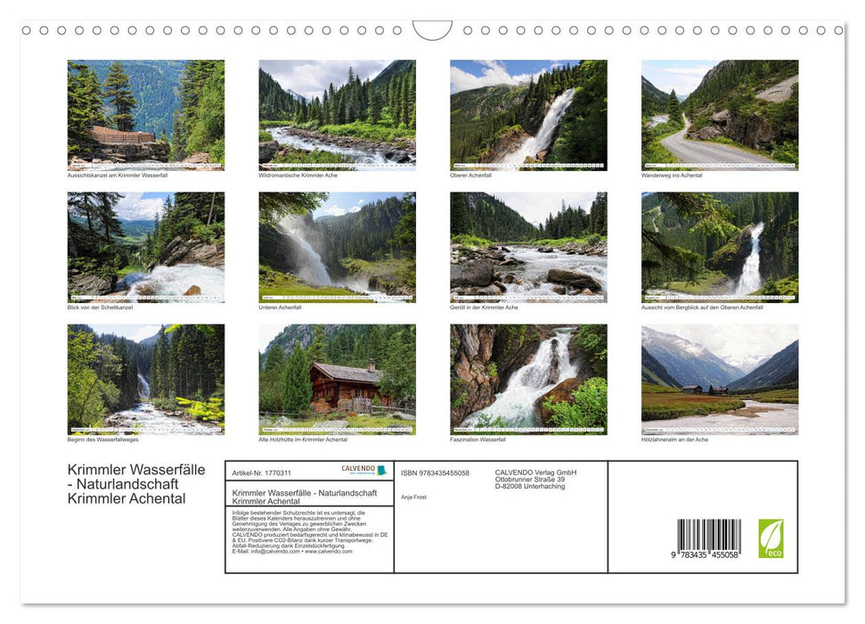 Krimmler Wasserfälle - Naturlandschaft Krimmler Achental (CALVENDO Wandkalender 2025)