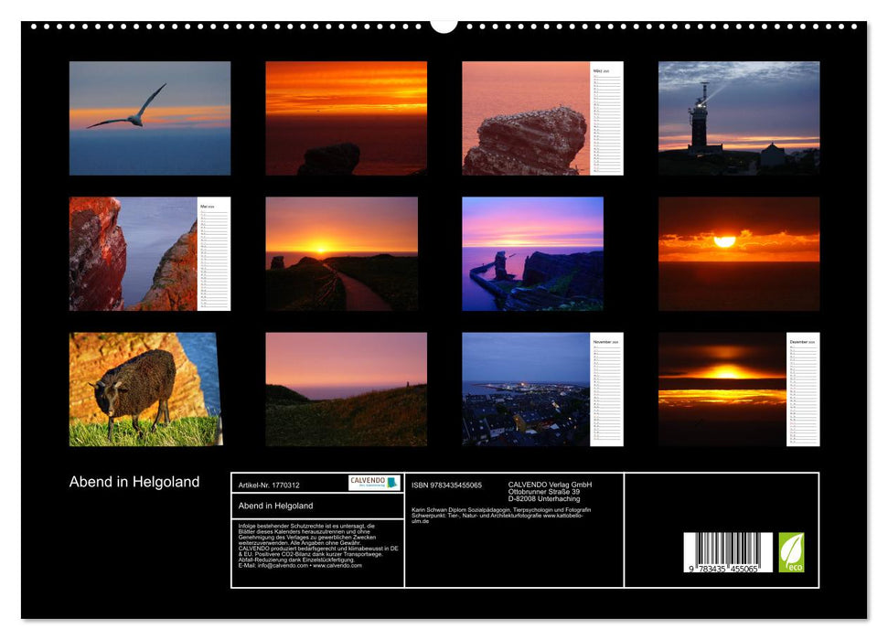 Abend in Helgoland (CALVENDO Premium Wandkalender 2025)