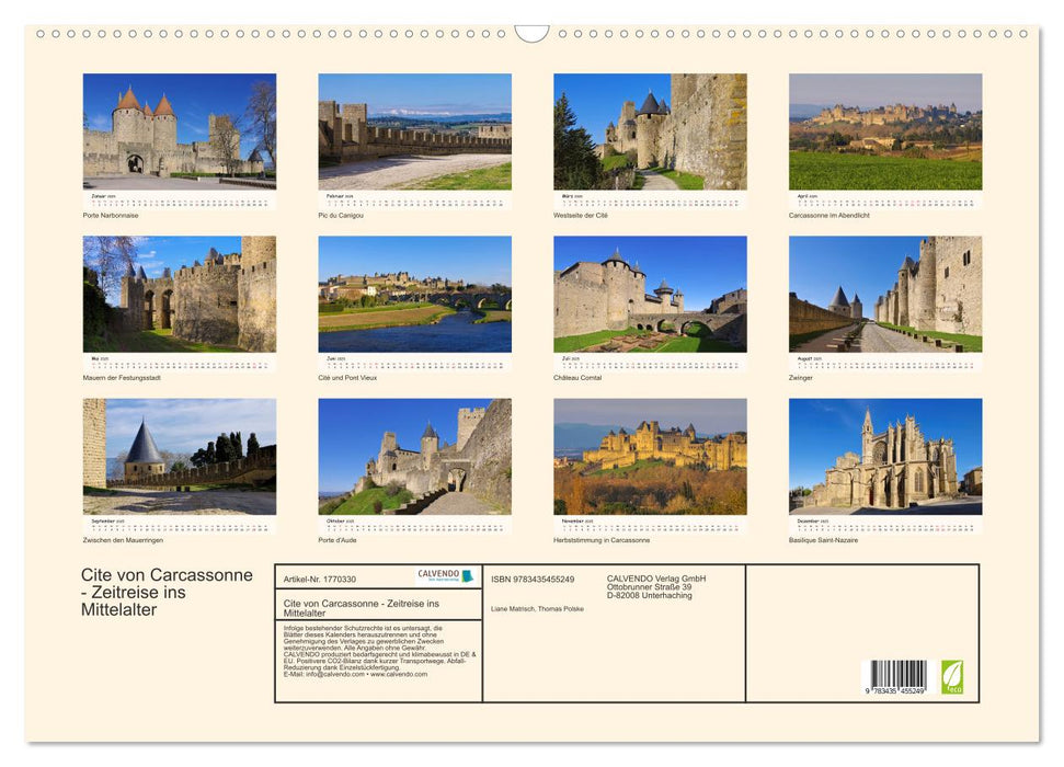 Cite von Carcassonne - Zeitreise ins Mittelalter (CALVENDO Wandkalender 2025)