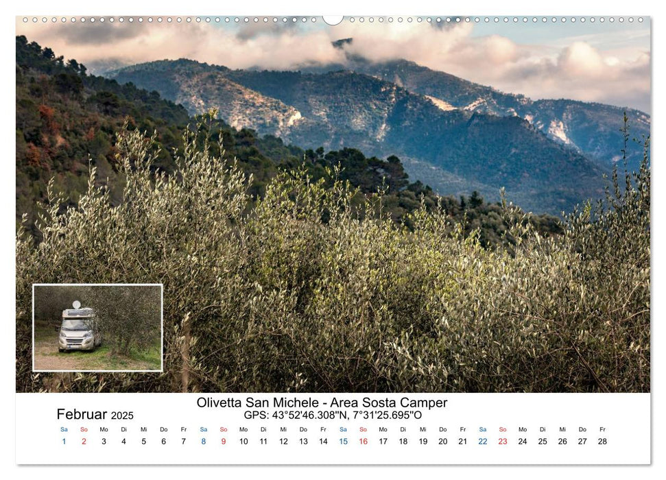 Mit dem Camper durch Italien - inklusiv GPS-Koordinaten (CALVENDO Premium Wandkalender 2025)