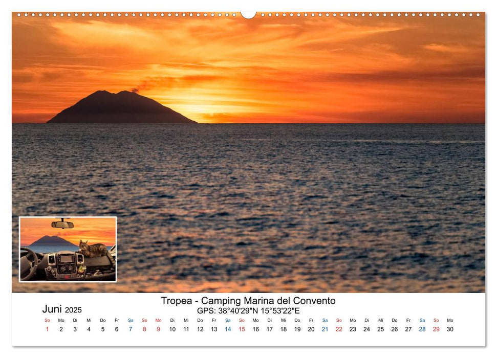 Mit dem Camper durch Italien - inklusiv GPS-Koordinaten (CALVENDO Premium Wandkalender 2025)