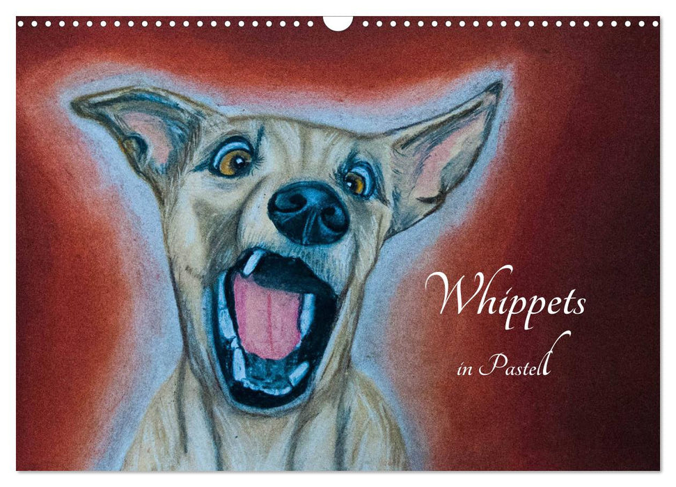 Whippets in Pastell (CALVENDO Wandkalender 2025)