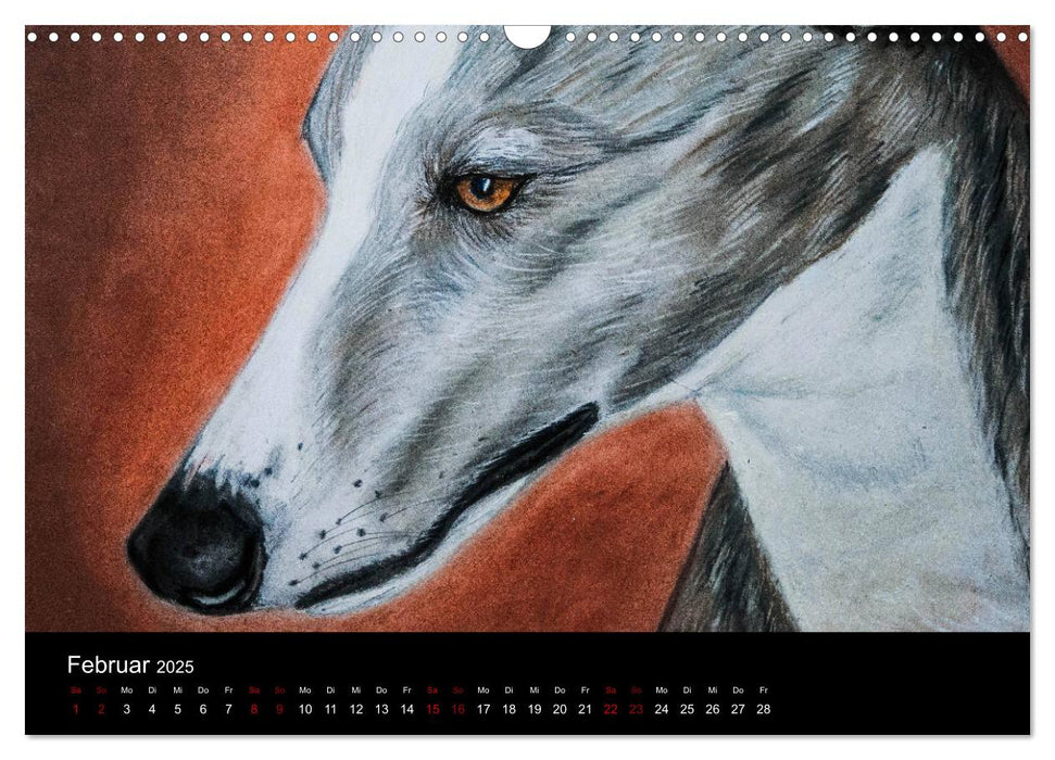 Whippets in Pastell (CALVENDO Wandkalender 2025)