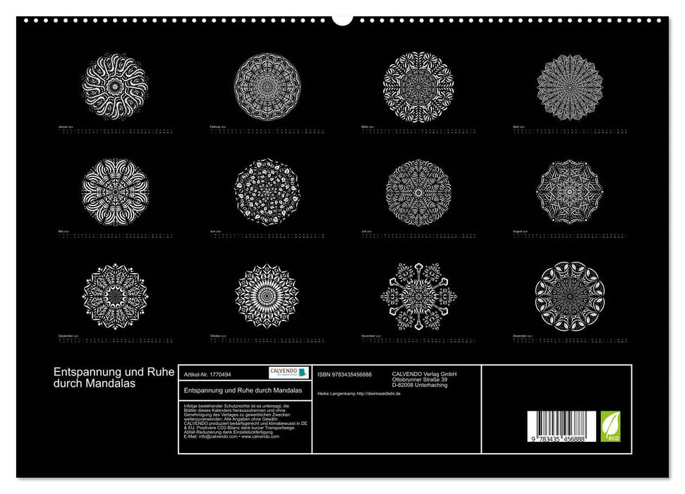 Entspannung und Ruhe durch Mandalas (CALVENDO Premium Wandkalender 2025)