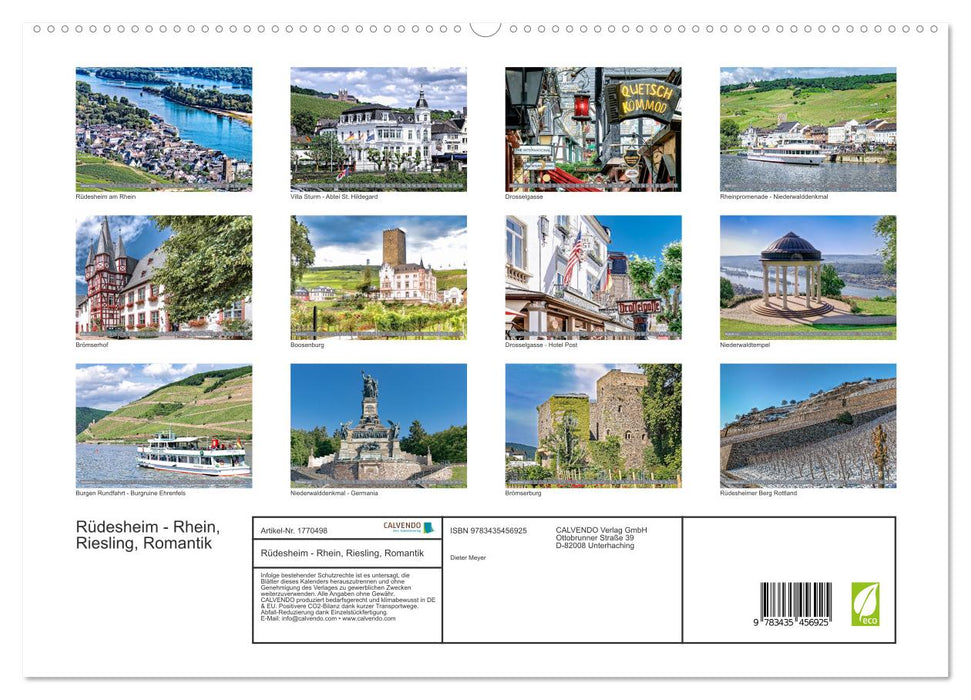 Rüdesheim - Rhein, Riesling, Romantik (CALVENDO Premium Wandkalender 2025)