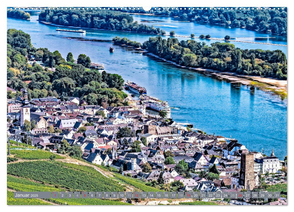 Rüdesheim - Rhein, Riesling, Romantik (CALVENDO Premium Wandkalender 2025)