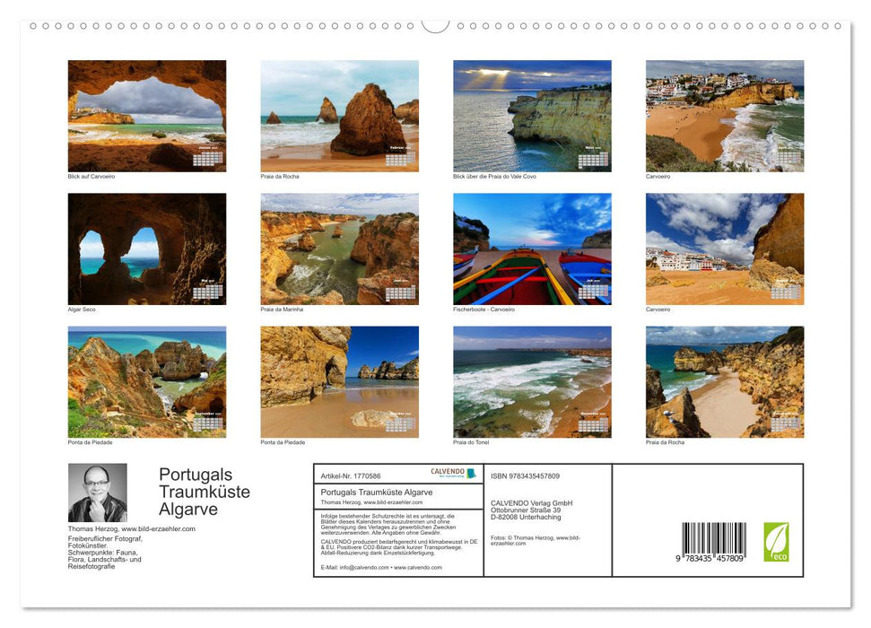 Portugals Traumküste Algarve (CALVENDO Premium Wandkalender 2025)