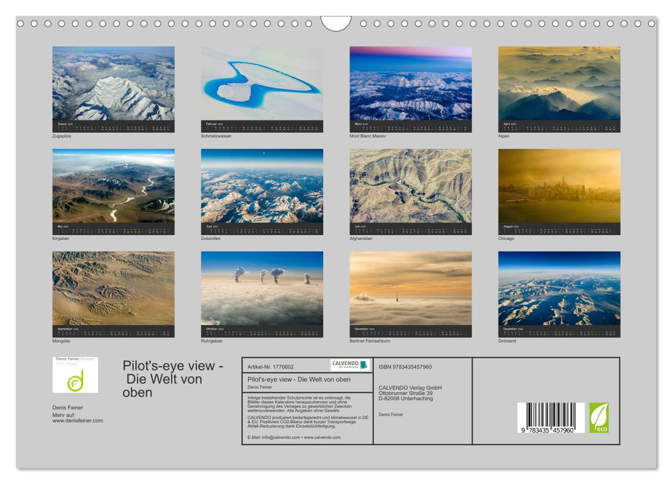 Pilot's-eye view - Die Welt von oben (CALVENDO Wandkalender 2025)