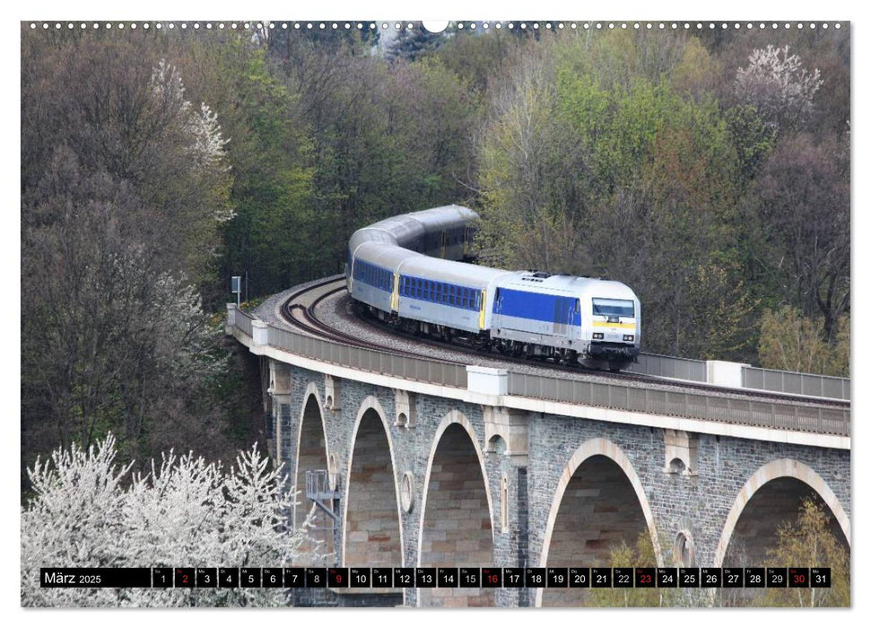 Bahnland Sachsen (CALVENDO Premium Wandkalender 2025)