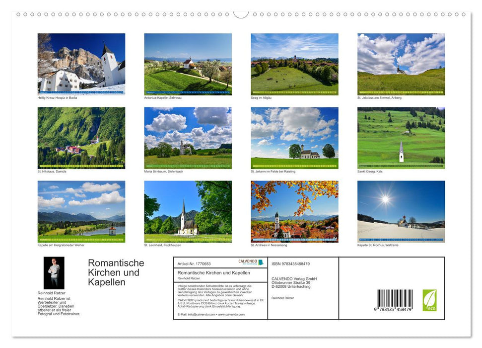 Romantische Kirchen und Kapellen (CALVENDO Premium Wandkalender 2025)