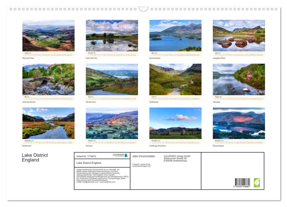 Lake District England (CALVENDO Wandkalender 2025)