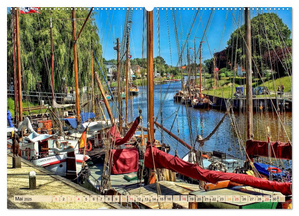 Schöne Häfen in Deutschland von Greetsiel bis Lindau (CALVENDO Premium Wandkalender 2025)