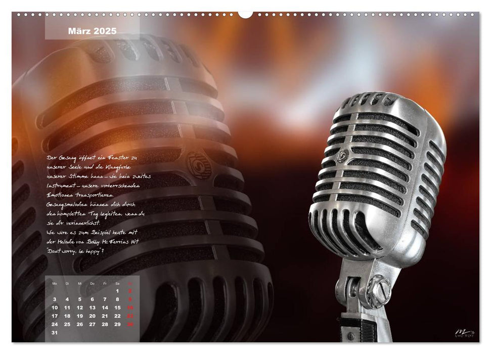 Kraftquelle MUSIK mit inspirativen Denkanstößen (CALVENDO Premium Wandkalender 2025)